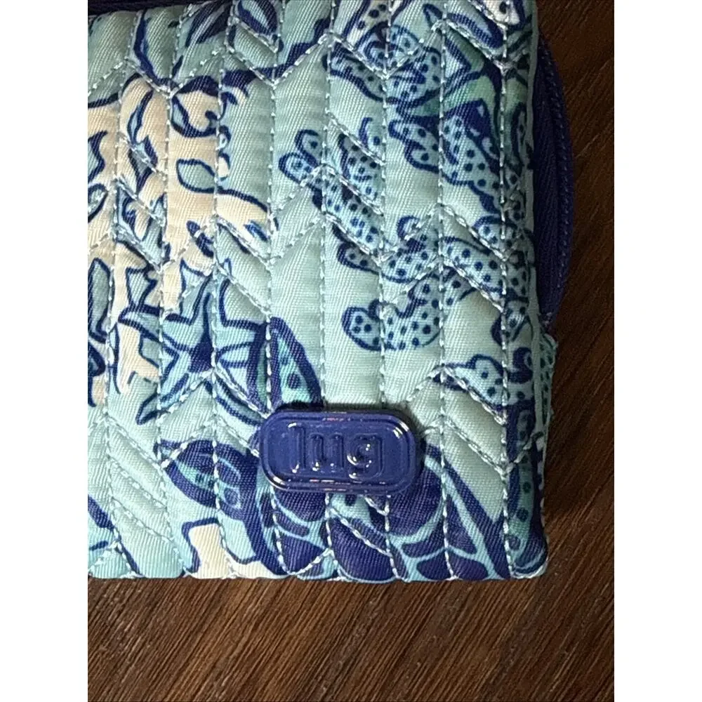 Lug Tandem Snap RFID Wallet Sealife Blue Sea Turtles Ocean Starfish Travel Beach